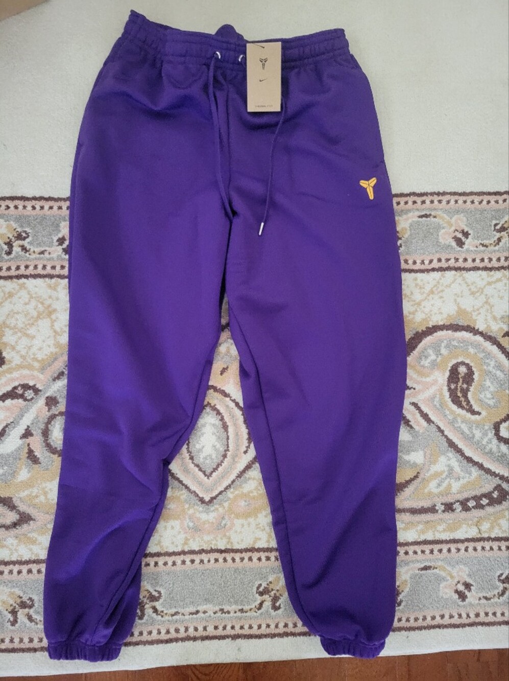 Nike Black Mamba Purple Basketball Pants with Yellow Logo New With Tags